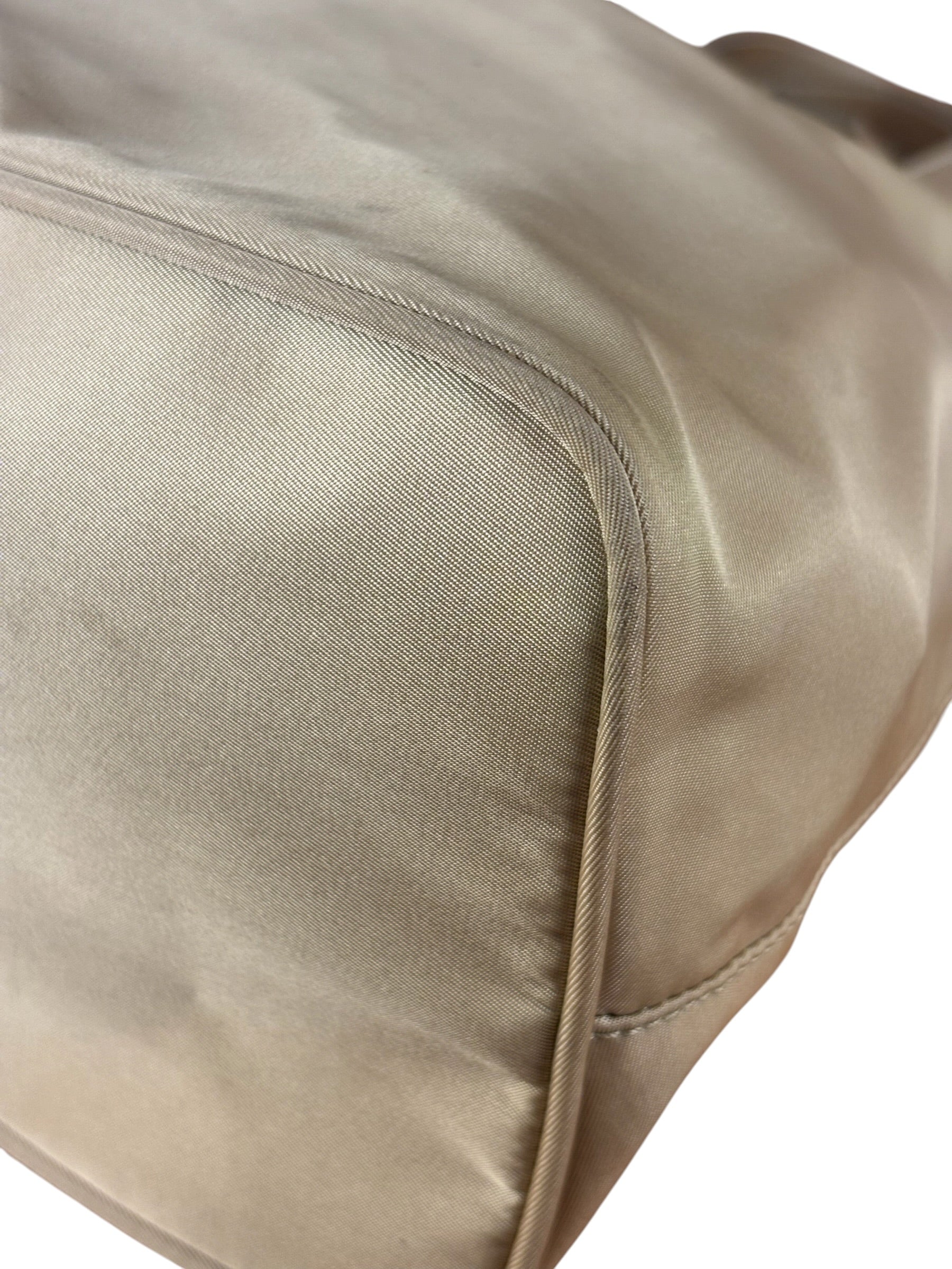 Prada Vintage Beige Nylon Top Handle Bag