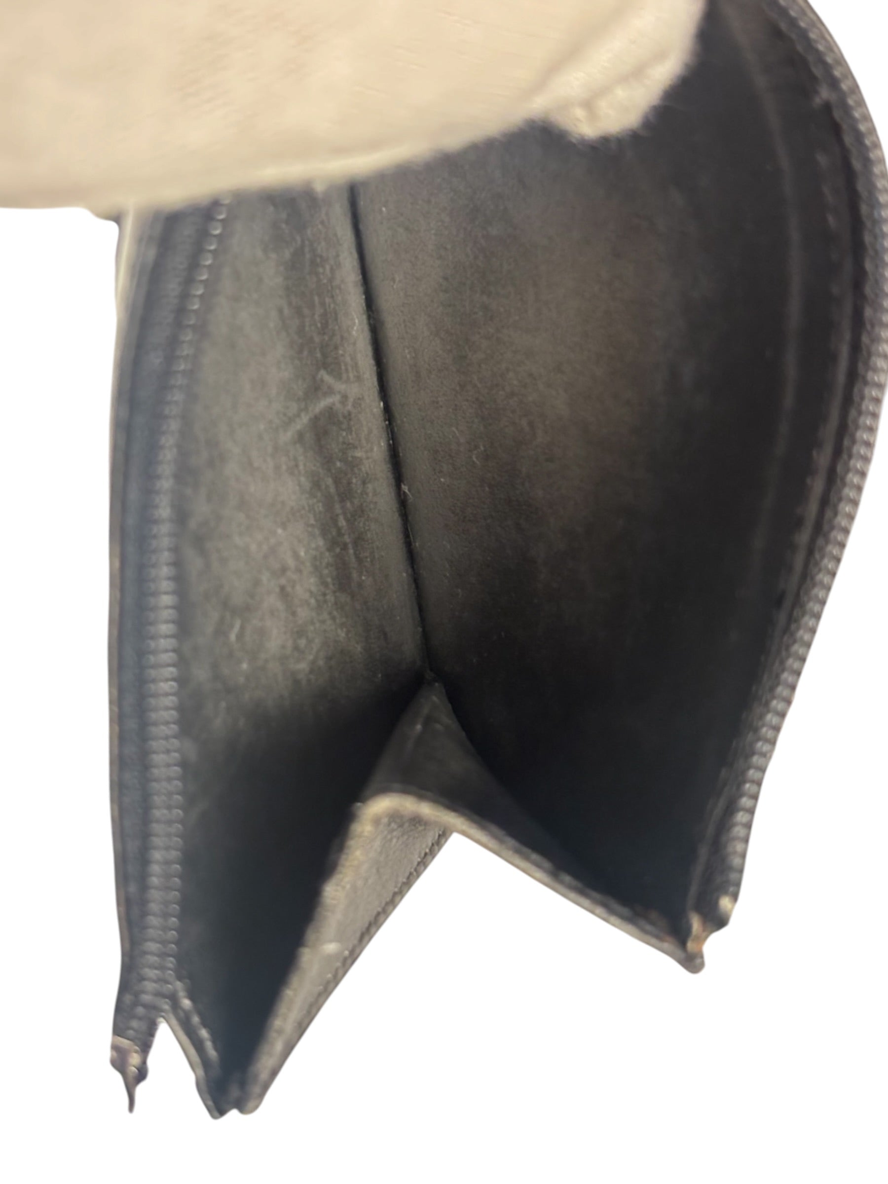 Hermes Vintage Black Box Leather Julia Compact Wallet 1995