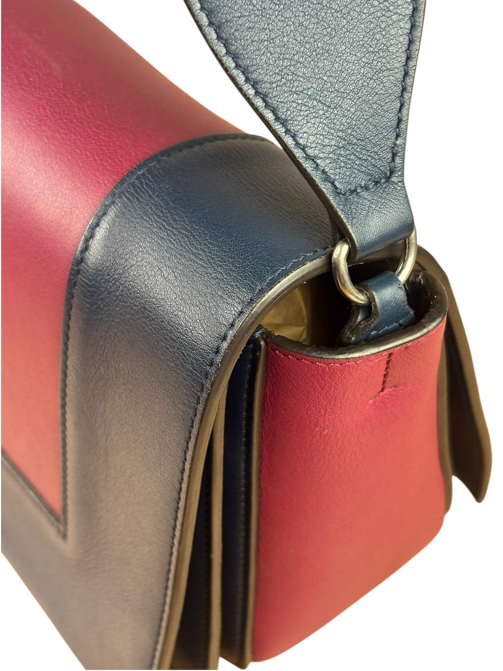 Celine Navy/Pink Leather Medium Shoulder Bag