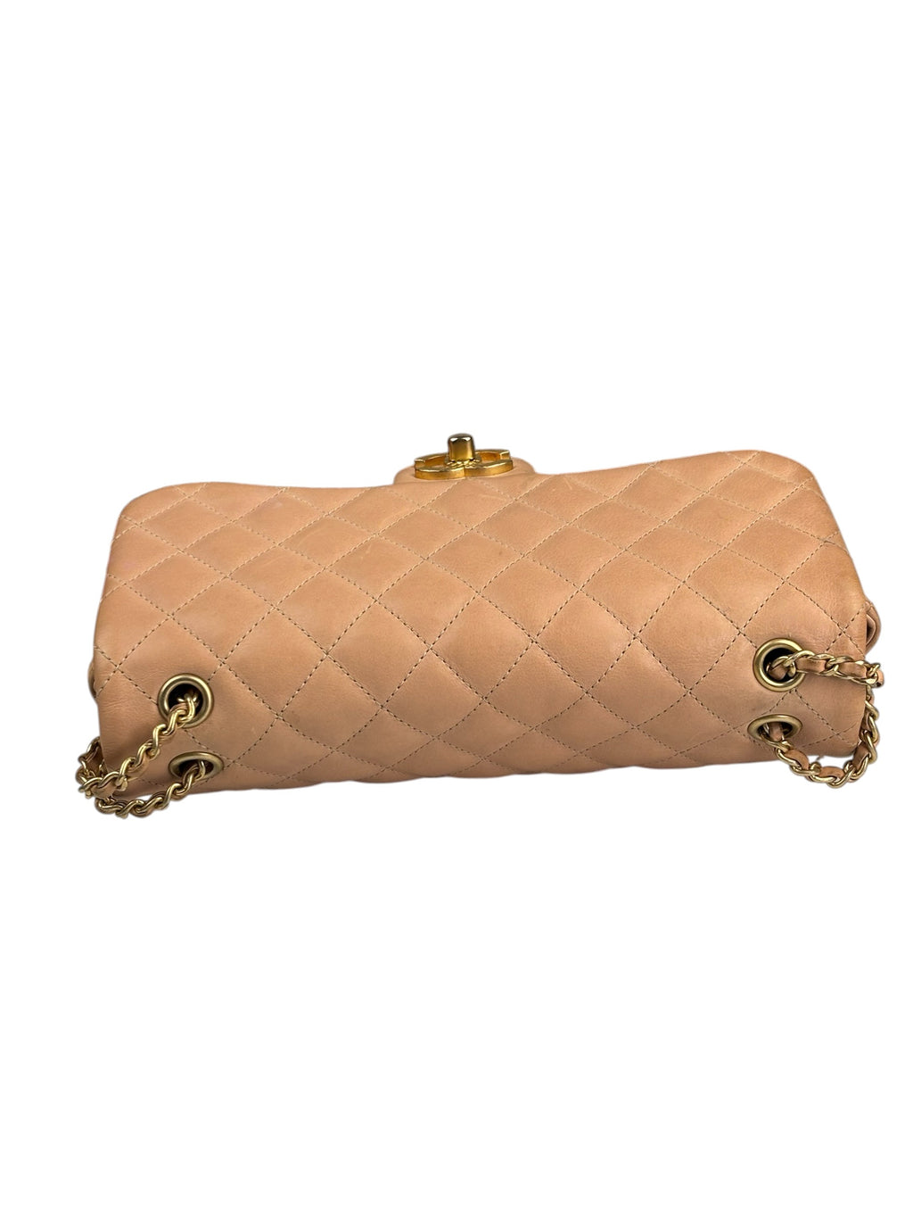 Chanel Blush Pink Quilted Lambskin Rock The Corner Flap Bag 2017