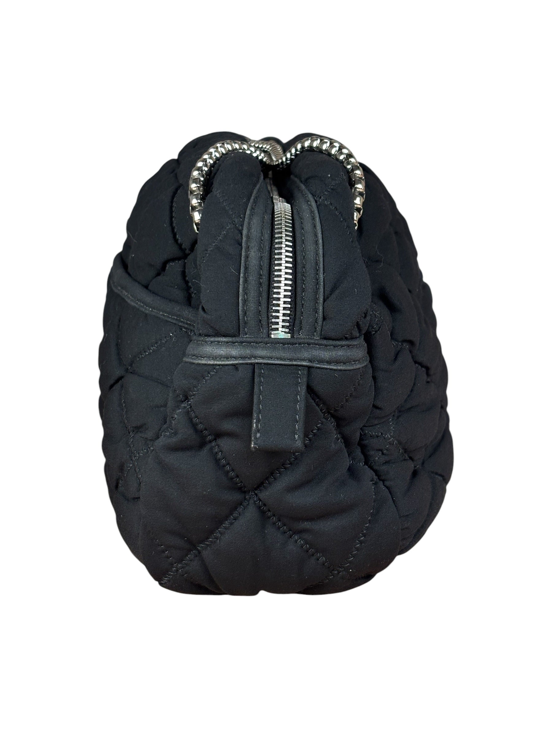 Chanel Black Quilted Satin Chain Shoulder Bag 2008
