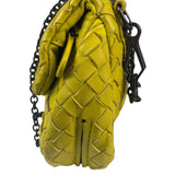 Bottega Veneta Olimpia Yellow Intrecciato Mini Chain Flap Crossbody