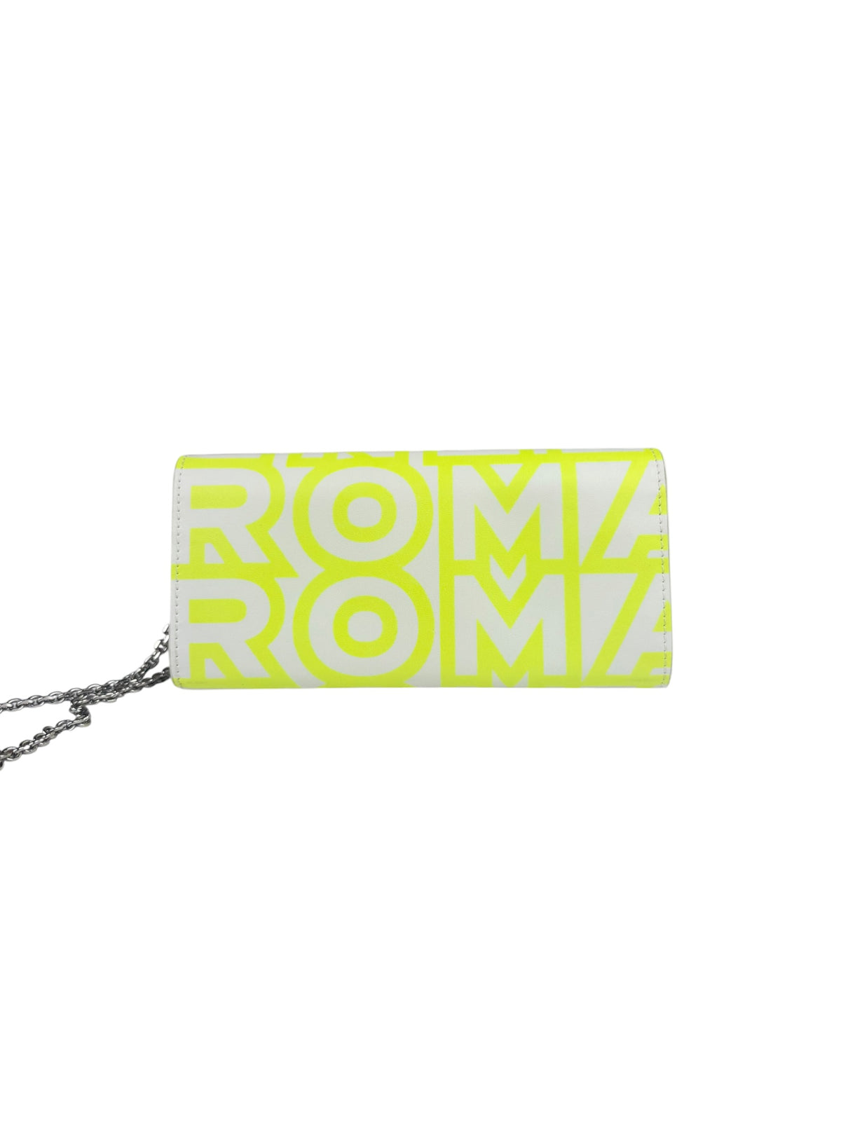 Fendi x Marc Jacobs Grey/Neon Yellow Roma Flap Wallet On Chain