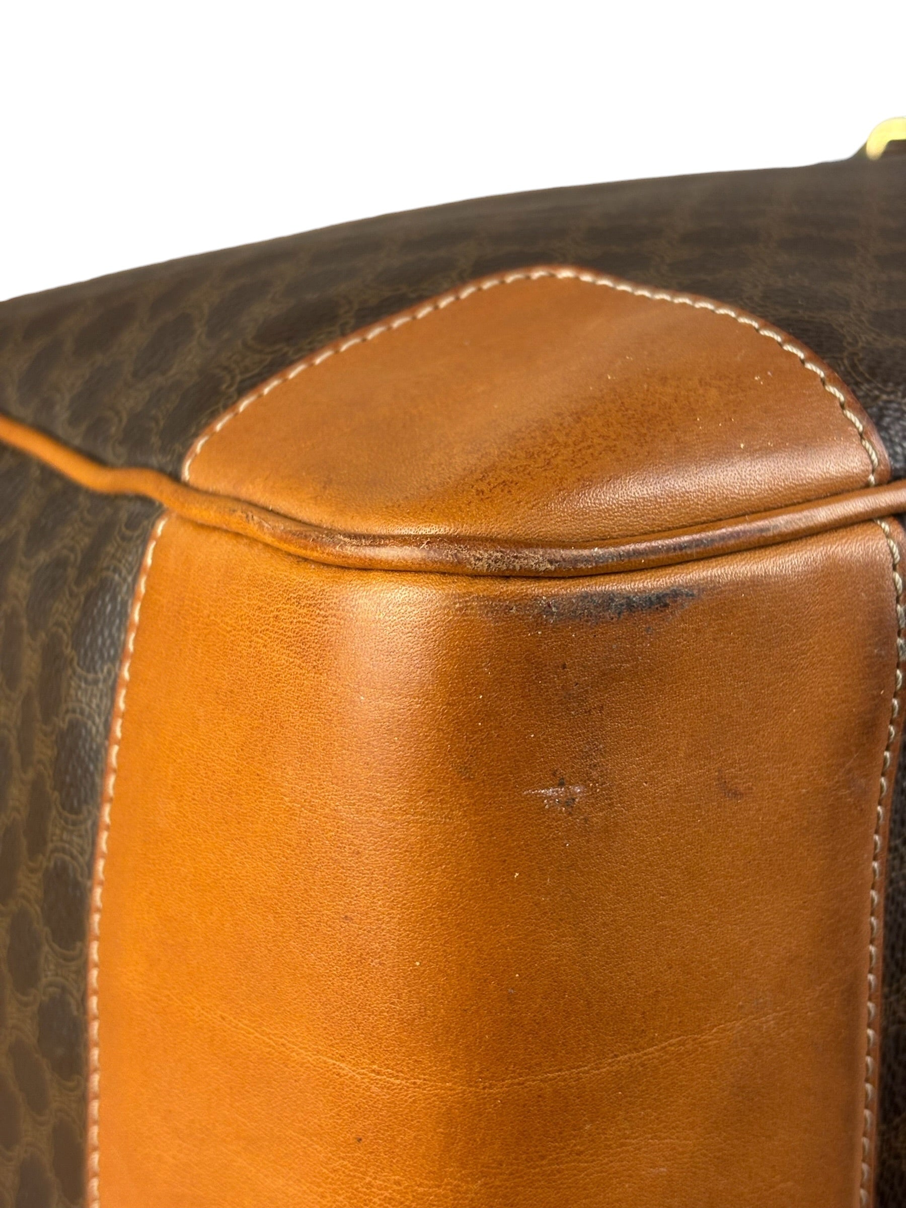 Celine Vintage Macadam Coated Canvas Weekender Travel Bag