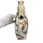 Gucci Vintage Printed Satin Silk Charmy Hobo Bag