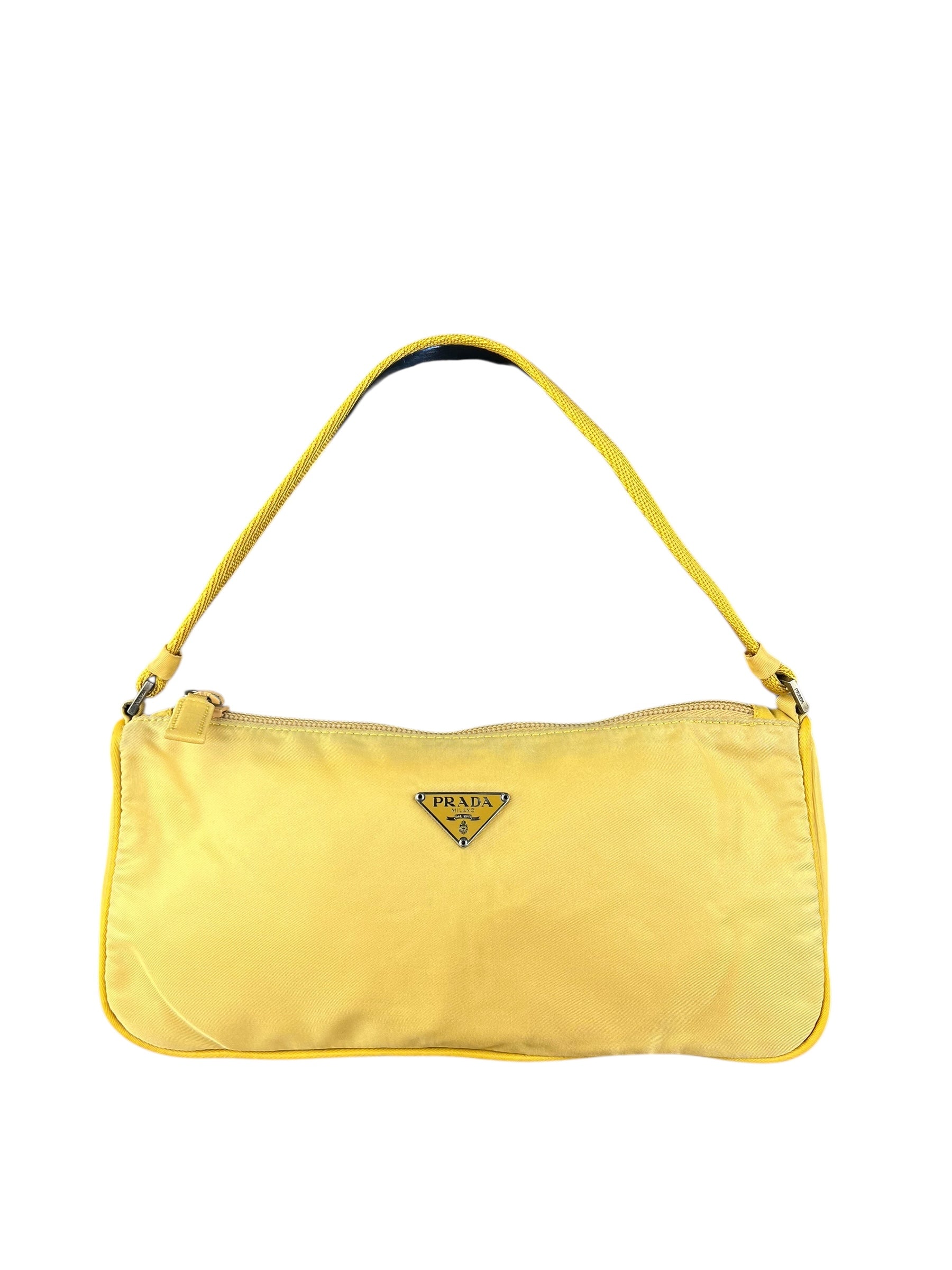 Prada Vintage Nylon Yellow Pochette