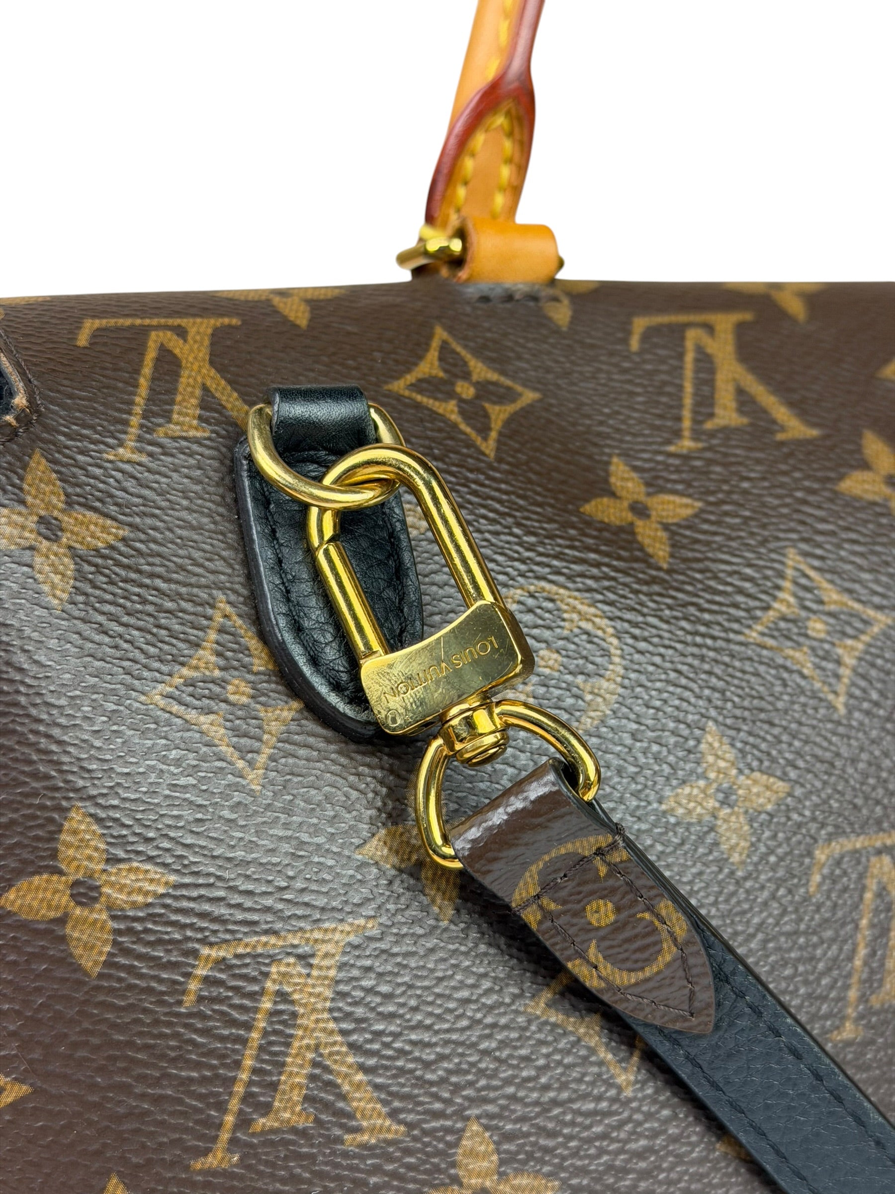 Louis Vuitton Black Leather/ Monogram Marignan 2Way Bag
