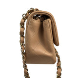 Chanel Beige Quilted Lambskin Mini Flap Bag 2023