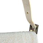 Fendi Vintage Beaded Baguette White