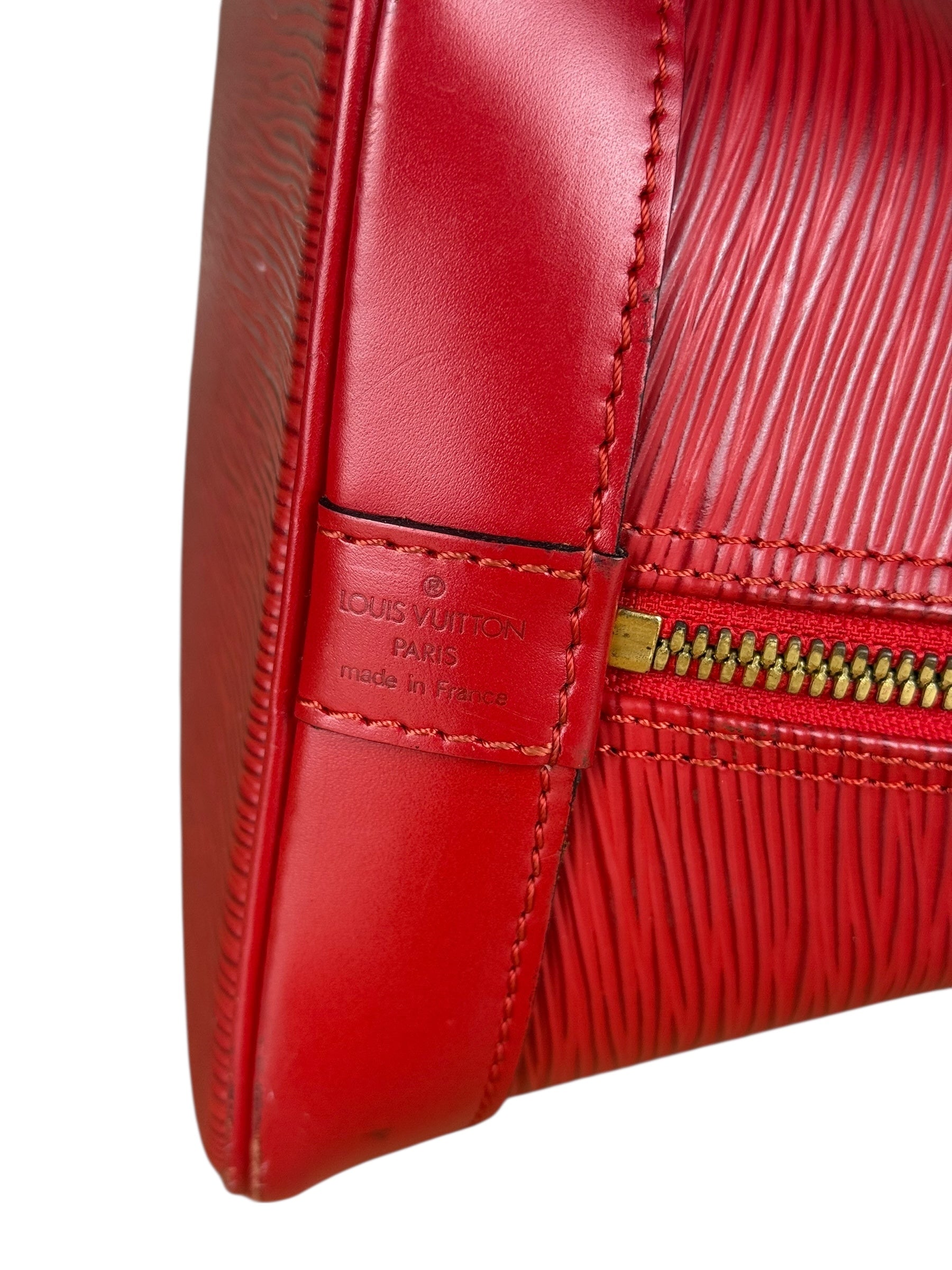 Louis Vuitton Red Epi Alma Handbag