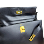Hermes Kelly 32 Black Box Leather 1991