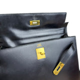 Hermes Kelly 32 Black Box Leather 1991