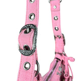 Balenciaga Pink Denim Le Cagole Shoulder Bag