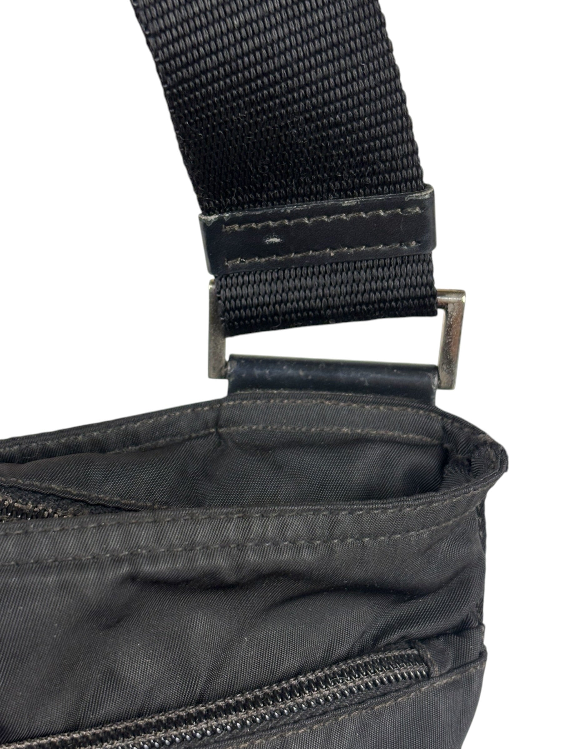 Prada Vintage Black Nylon Crossbody Bag