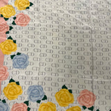 Christian Dior CD Flower Print Silk Scarf