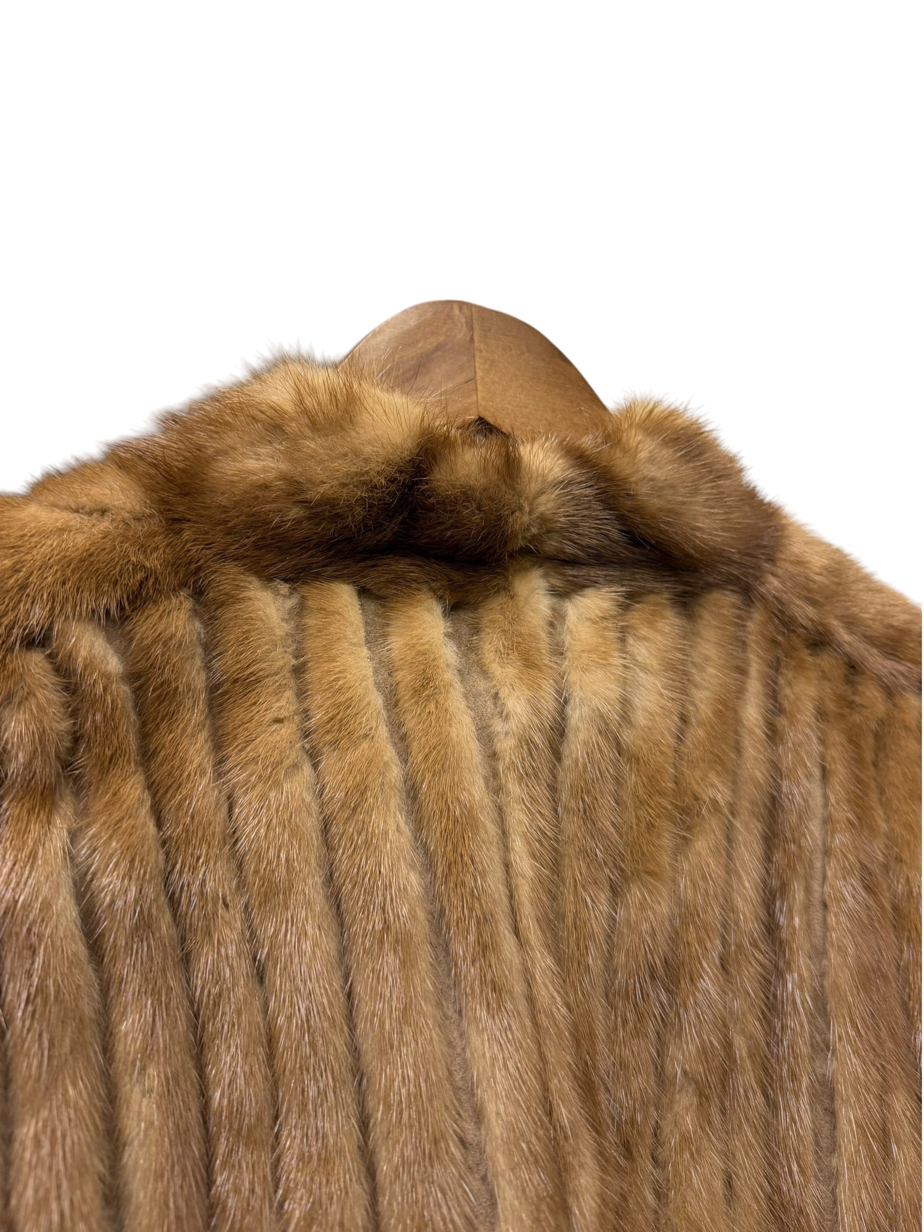 Vintage San Marco x Saga Mink Brown Vertical Strips Fur Coat