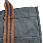 Hermes Vintage Blue/Brown Fourre-Tout Canvas Tote Bag MM