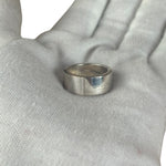 Gucci Silver Wide Flat Subtle Brushed Ring