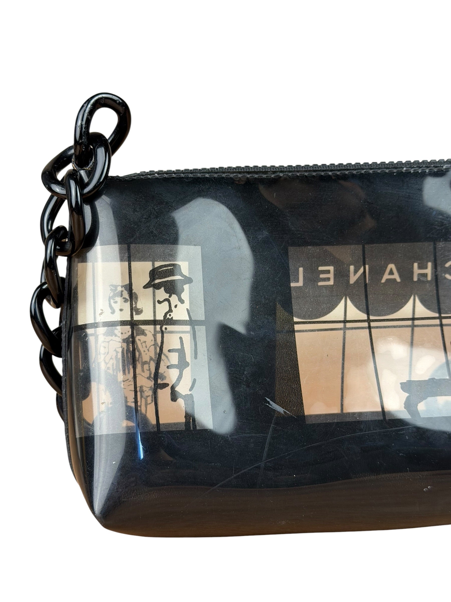 Chanel Black PVC Vinyl Coco Windows Pochette 2003