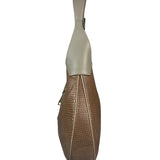 Salvatore Ferragamo Brown Lizard-Embossed Hobo Bag
