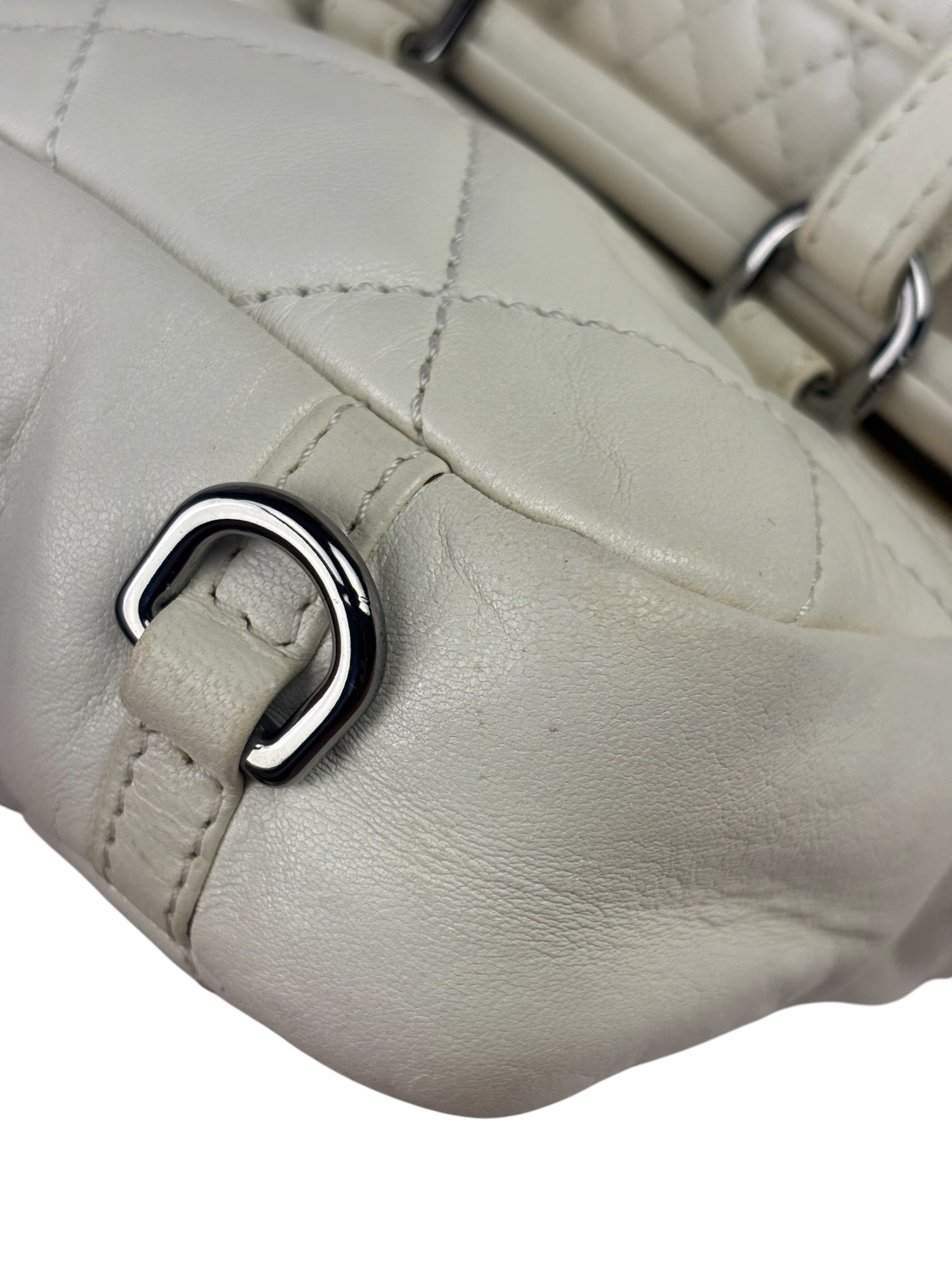 Chanel White Quilted Leather Multi-pocket Flap Bag 2007