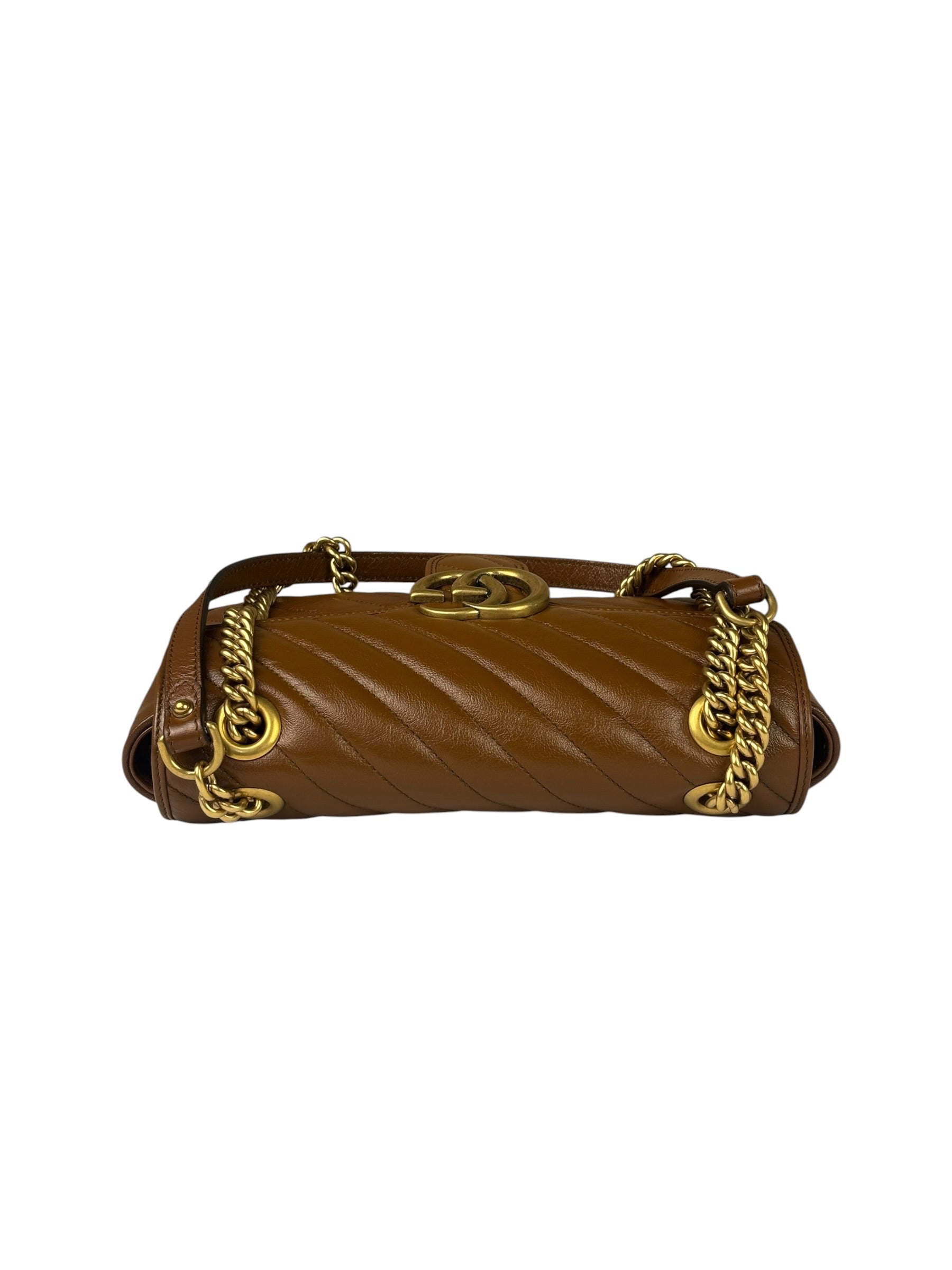 Gucci Brown Leather Marmont Shoulder Bag