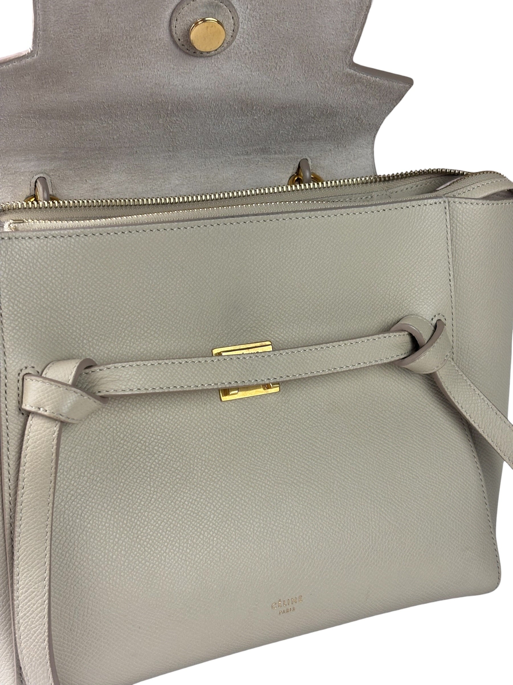 Celine Cream Calfskin Belt Nano Two-Way Bag