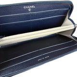 Chanel Navy Blue Long Zip Wallet