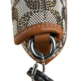 Coach Leather Trim Crystal Signature Jacquard Soho Pochette