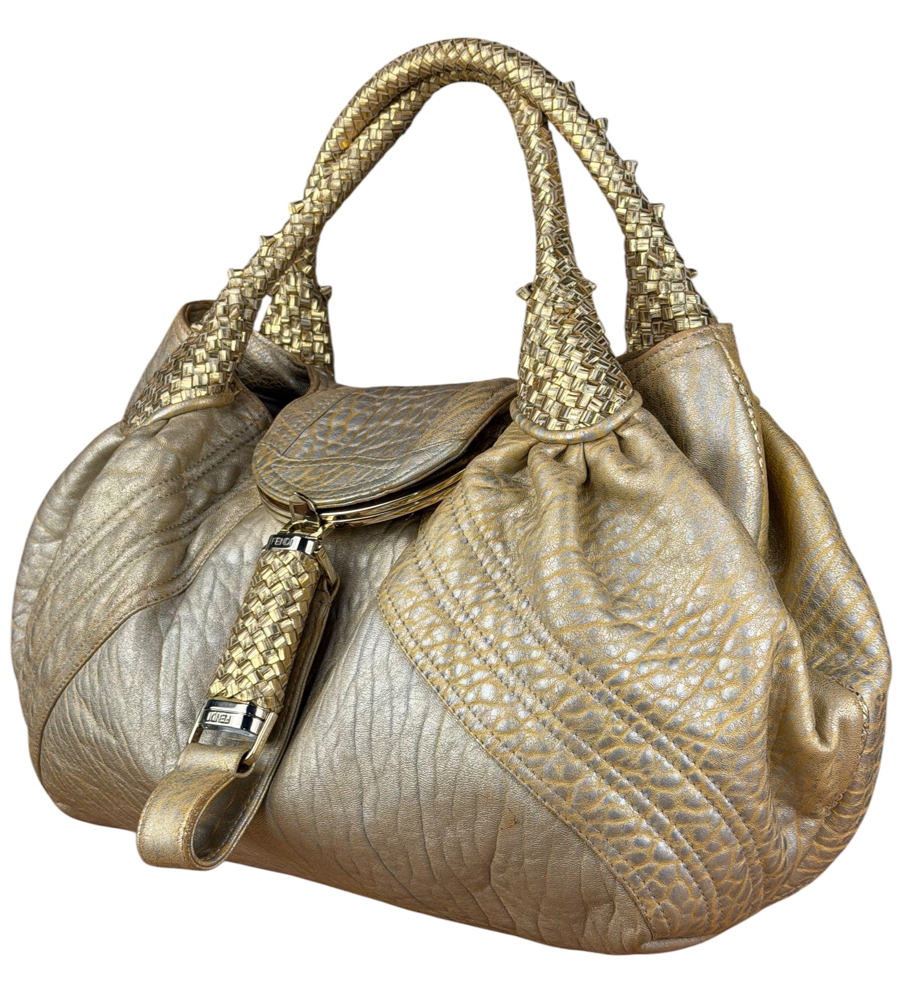 Fendi Metallic Gold Spy Shoulder Bag