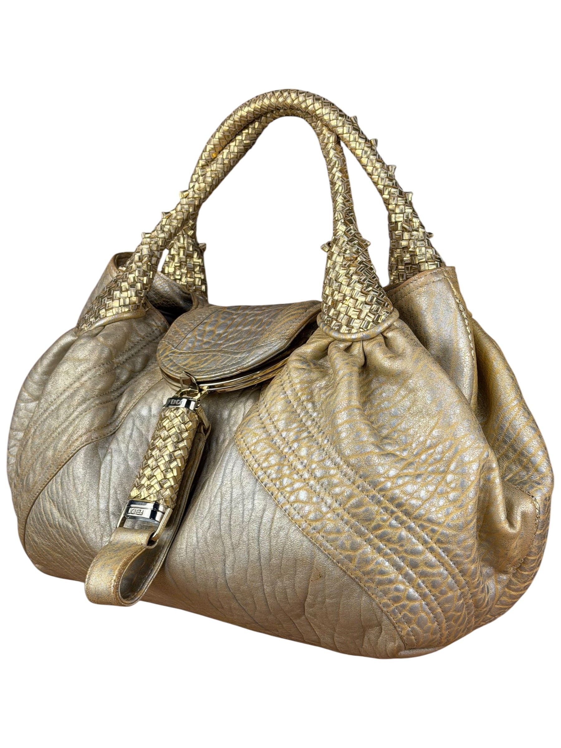 Fendi Metallic Gold Spy Shoulder Bag