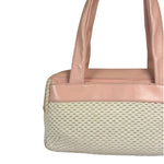 Chanel Cream/Pink Leather Lax Crochet Bowler Shoulder Bag 2004