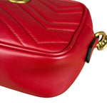 Gucci Leather GG Red Marmont Crossbody