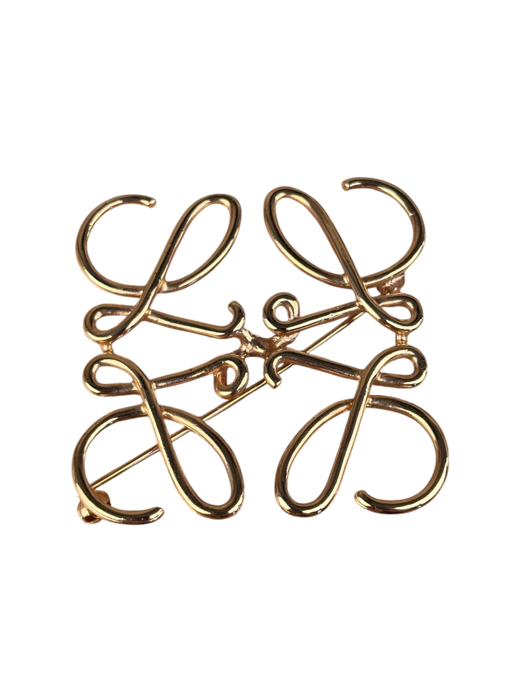 Loewe Gold Anagram Brooch