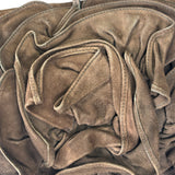 Yves Saint Laurent Brown Suede/Leather Trim Naja Rose Petal Hobo Bag