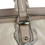 Gucci Vintage Beige Leather Ruched Handle Tote