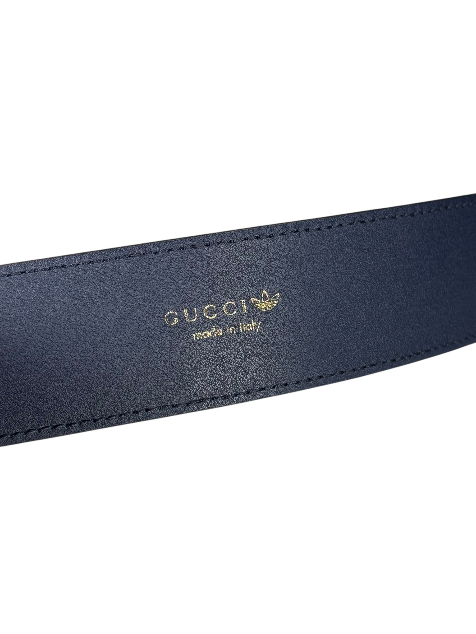 Gucci x Adidas Leather Belt Navy/Red
