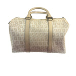 Fendi Vintage Beige Zucca Mini Boston Bag