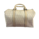 Fendi Vintage Beige Zucca Mini Boston Bag
