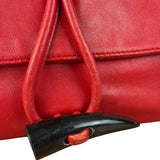 Burberry Red Leather Haymarket Check Shoulder Bag