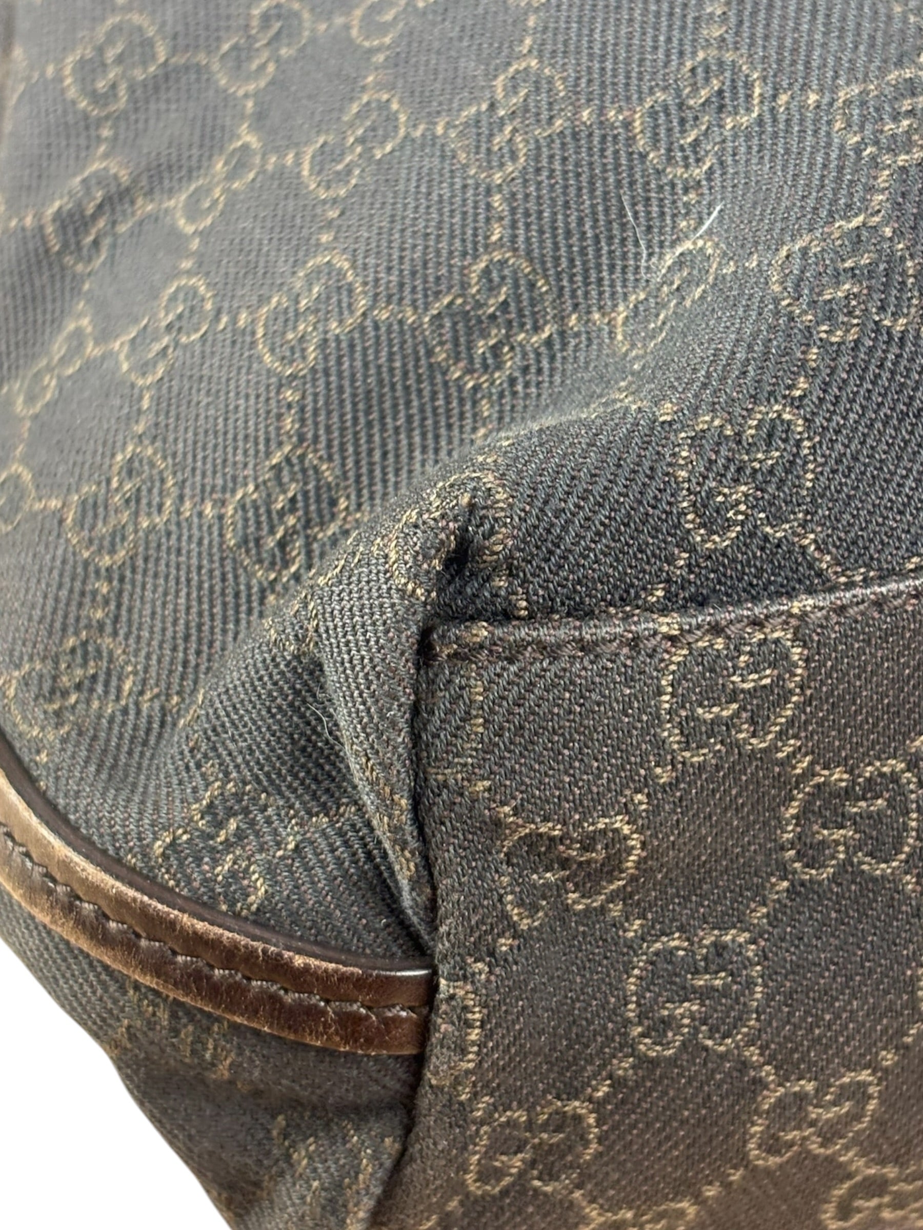 Gucci GG Denim leather Trim Gifford Tote Bag