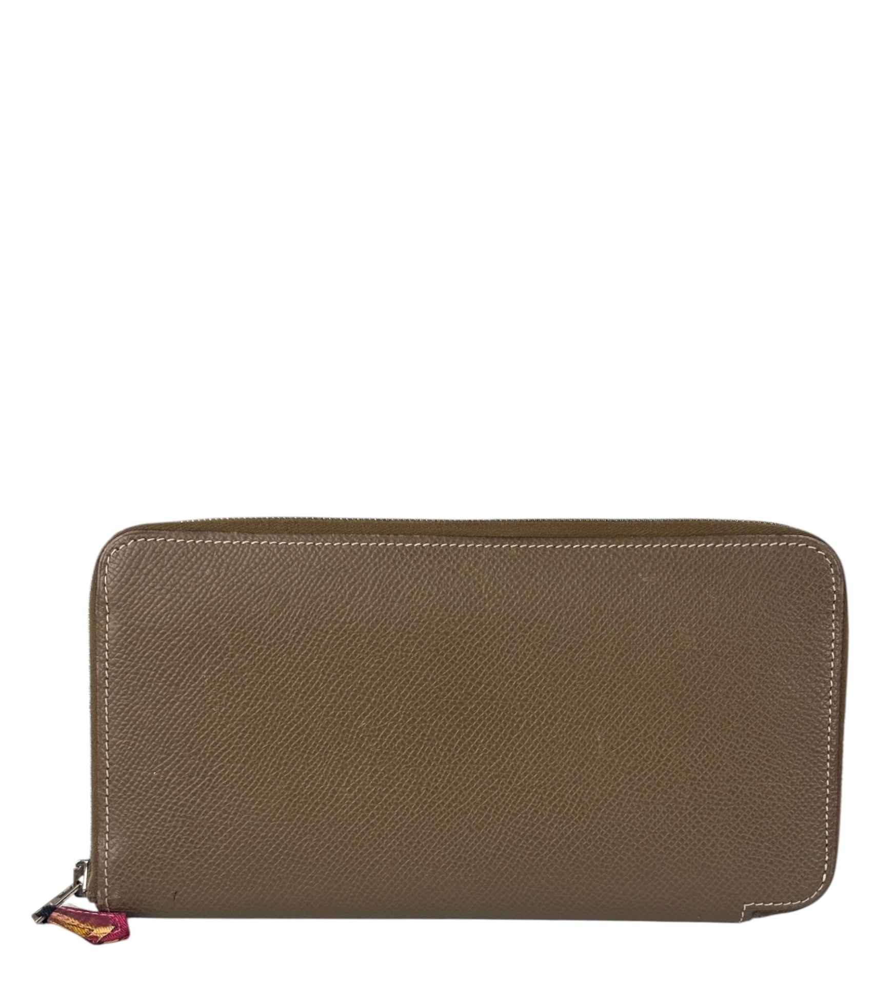 Hermes Taupe Epsom Leather Silk'In Long Wallet 2009