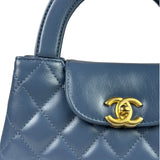 Chanel Blue Quilted Calfskin Nano Kelly Shopper Two-Way Bag 2023