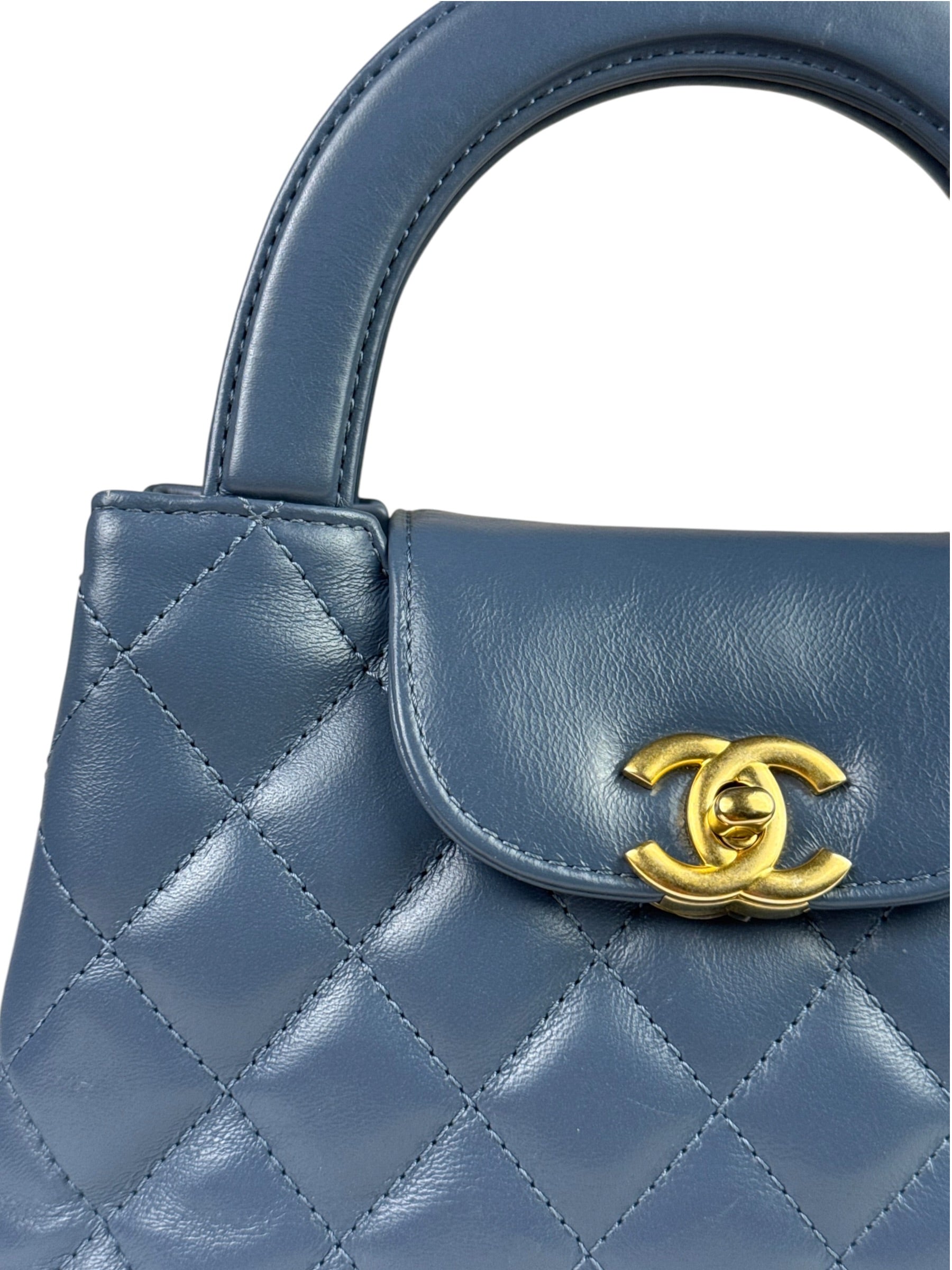 Chanel Blue Quilted Calfskin Nano Kelly Shopper Two-Way Bag 2023