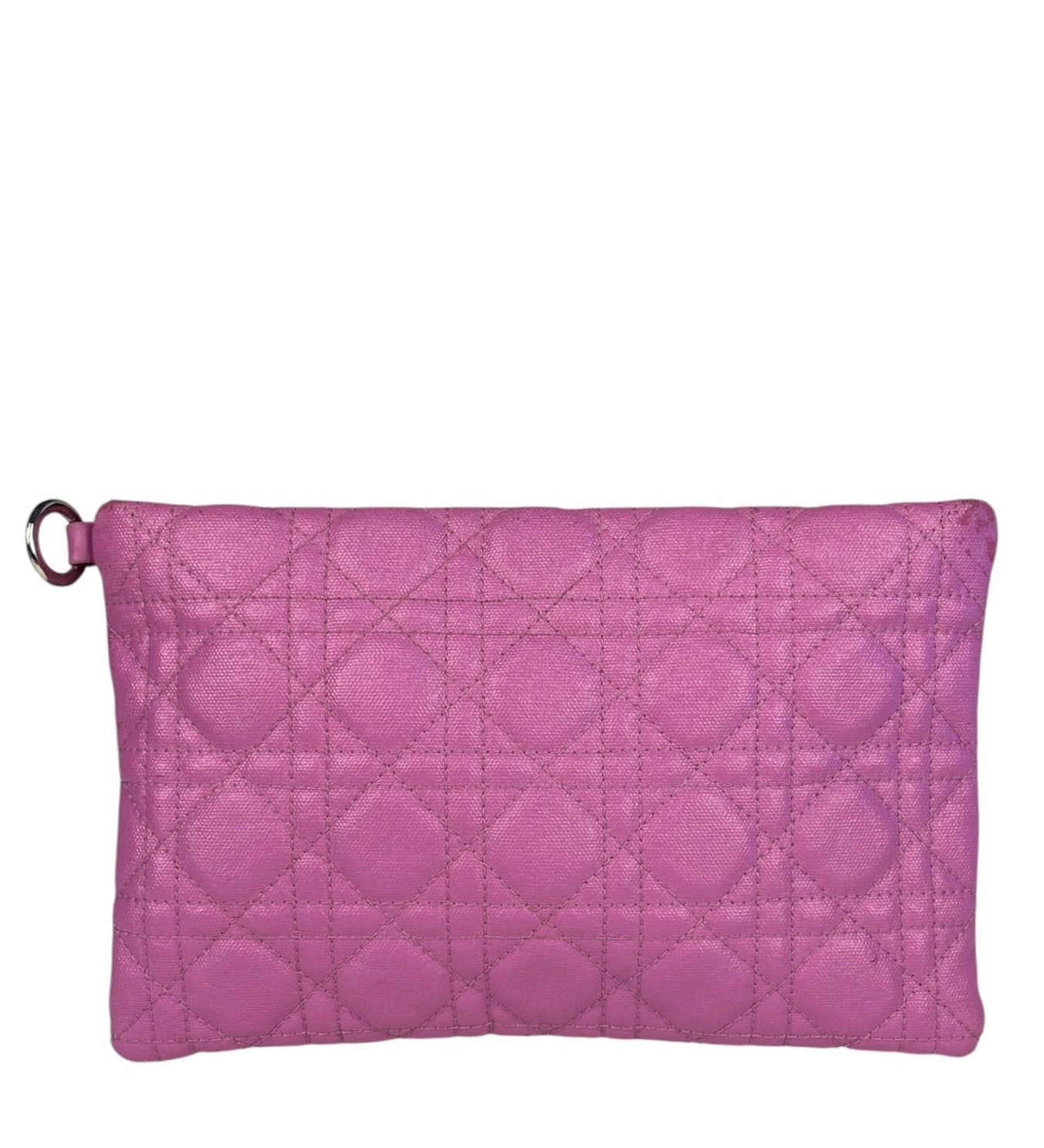 Christian Dior Fuchsia Leather  Flat Pouch