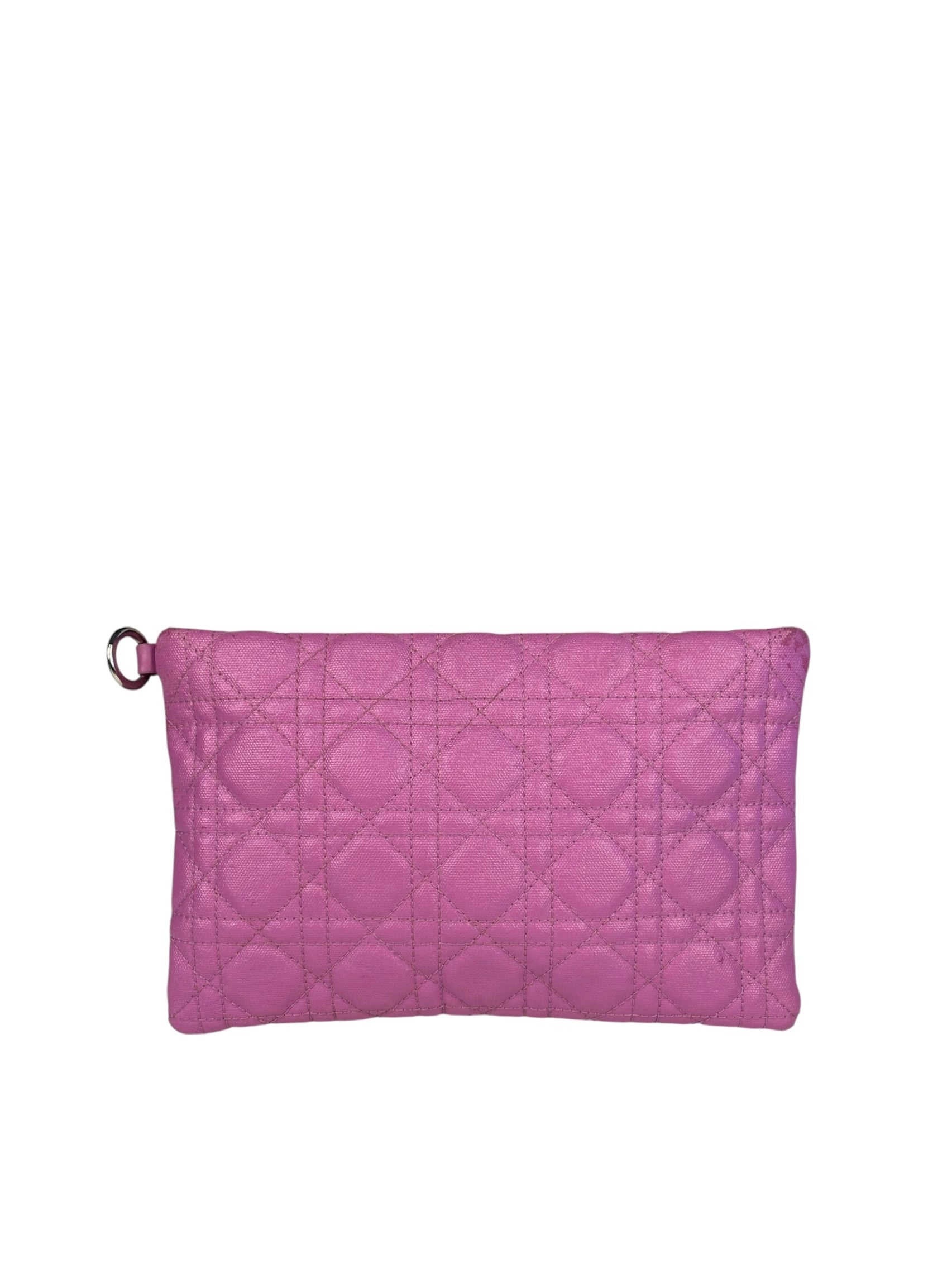 Christian Dior Fuchsia Leather  Flat Pouch