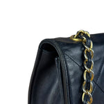 Chanel Black Diamond Stitch Flap CC Bag 1988