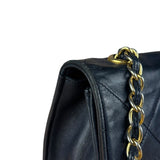 Chanel Black Diamond Stitch Flap CC Bag 1988