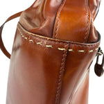 Celine Vintage Brown Leather Cinch Bucket Crossbody Bag