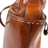 Celine Vintage Brown Leather Cinch Bucket Crossbody Bag